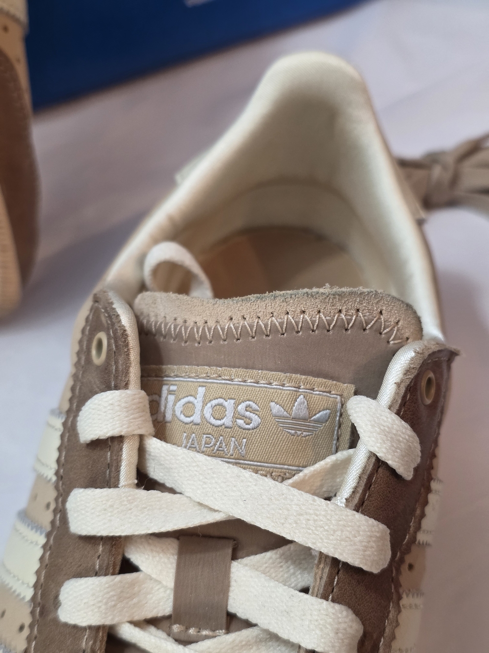 adidas Japan Women's Beige Tan and Metallic Silver Leather Sneakers - Picture 9 of 10